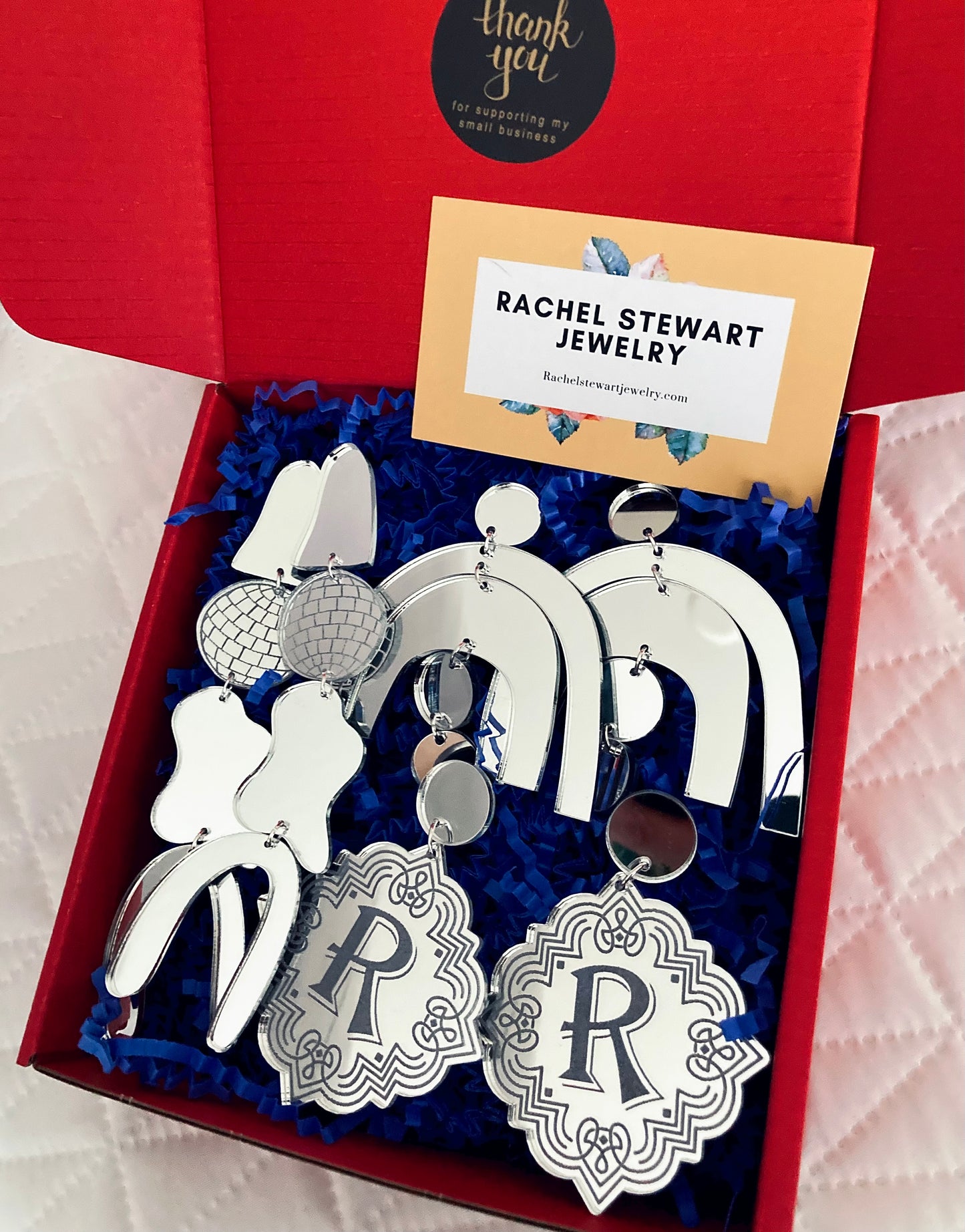 Renaissance Pack 3 pair included (Gold or Silver choose your initial)